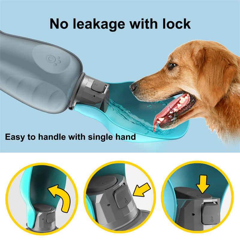 800ml Dogs Water Bottle Portable High Capacity Leakproof Pet Foldable Drinking Bowl Golden Retriever Outdoor Walking Supplies Pet Products — image 2