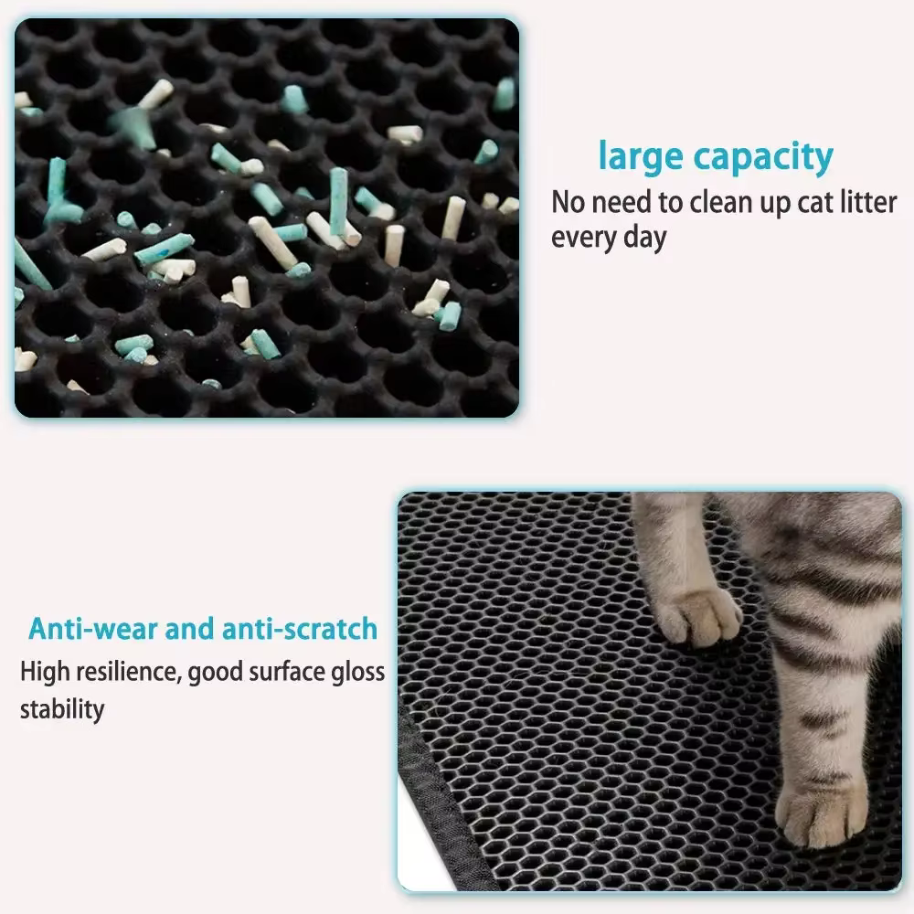 Cat Litter Mat With Gift Double Layer Waterproof Pet Litter Box Mat Non-slip Sand Cat Pad Washable Bed Mat Clean Pad Products — image 4