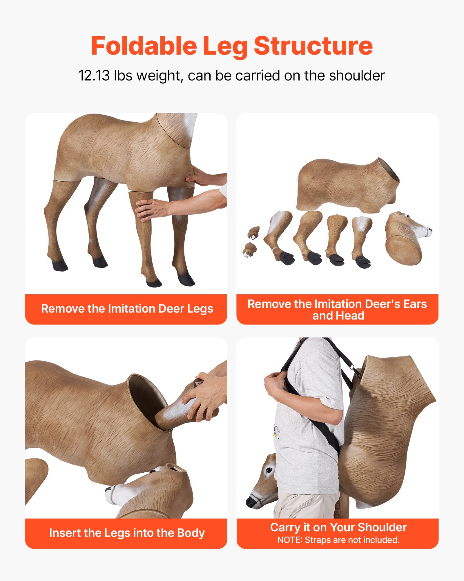 Decoy de Cervatgeo para Caza: Decoy Realista de Hembra con Patas Reclinables — imagen 4