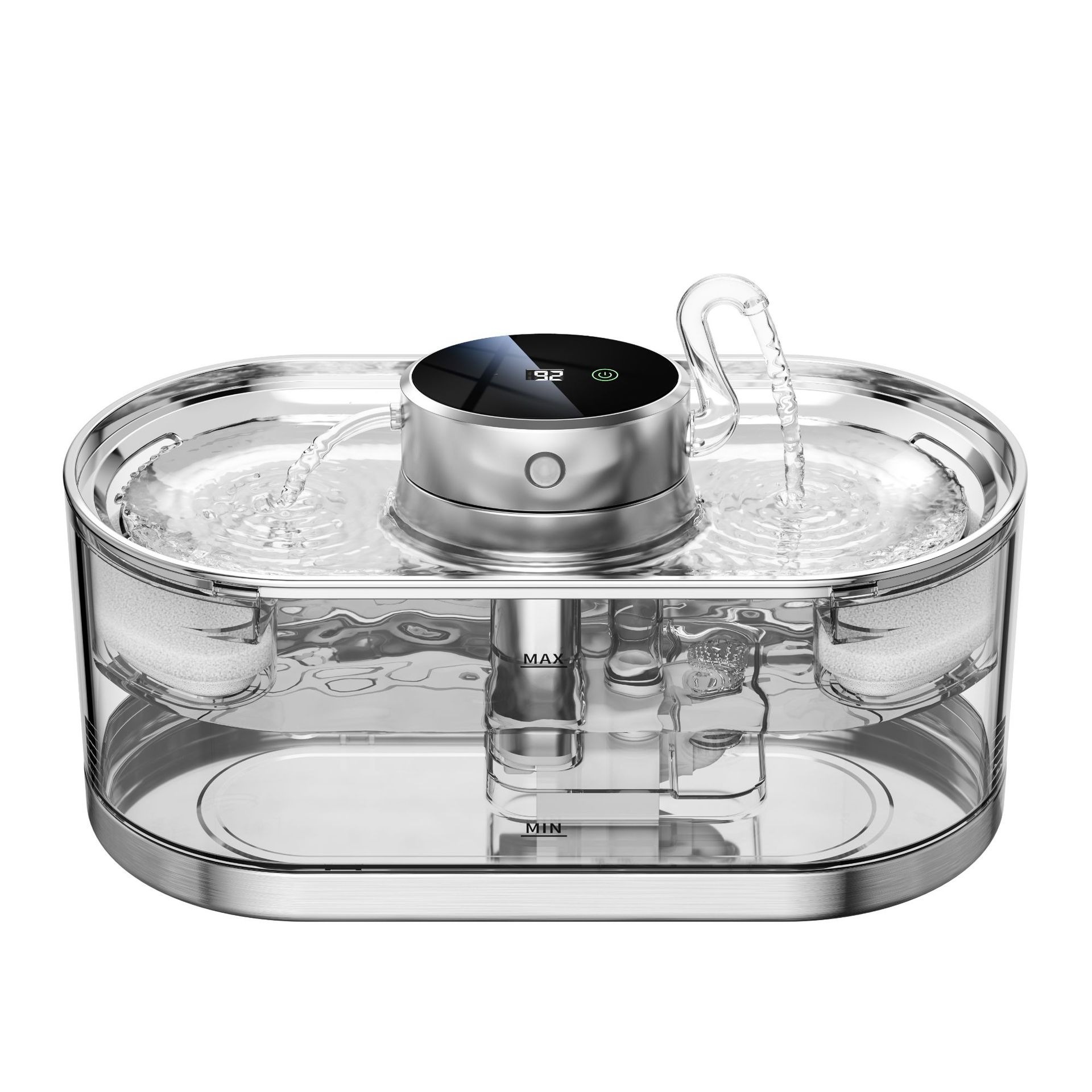 Dispensador inteligente de agua para mascotas, inalámbrico, circulante, recargable y silencioso, dispensador de agua en vivo para gatos sin enchufe — imagen 1