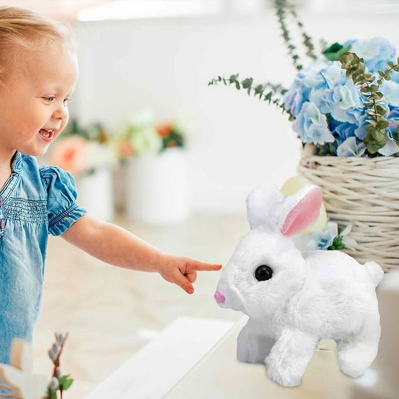 Upgraded Interactive Bunny Toy. Hops, walks, talks, shakes ears. Plush Gift for Kids (Grey) — image 5