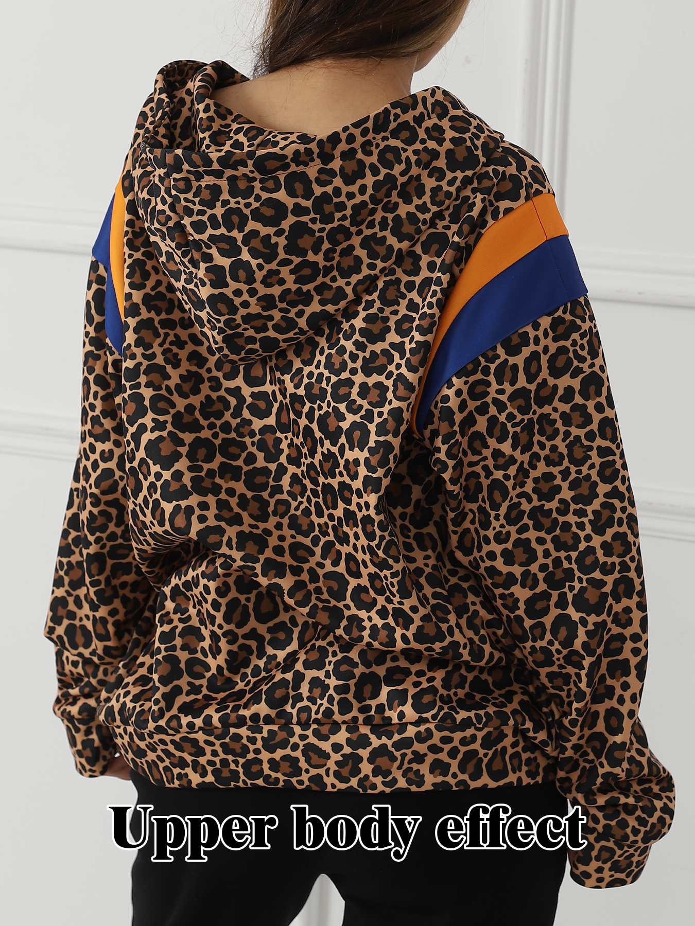 Sudadera de Cuello Largo con Estampado de Leopardo para Mujer — imagen 3