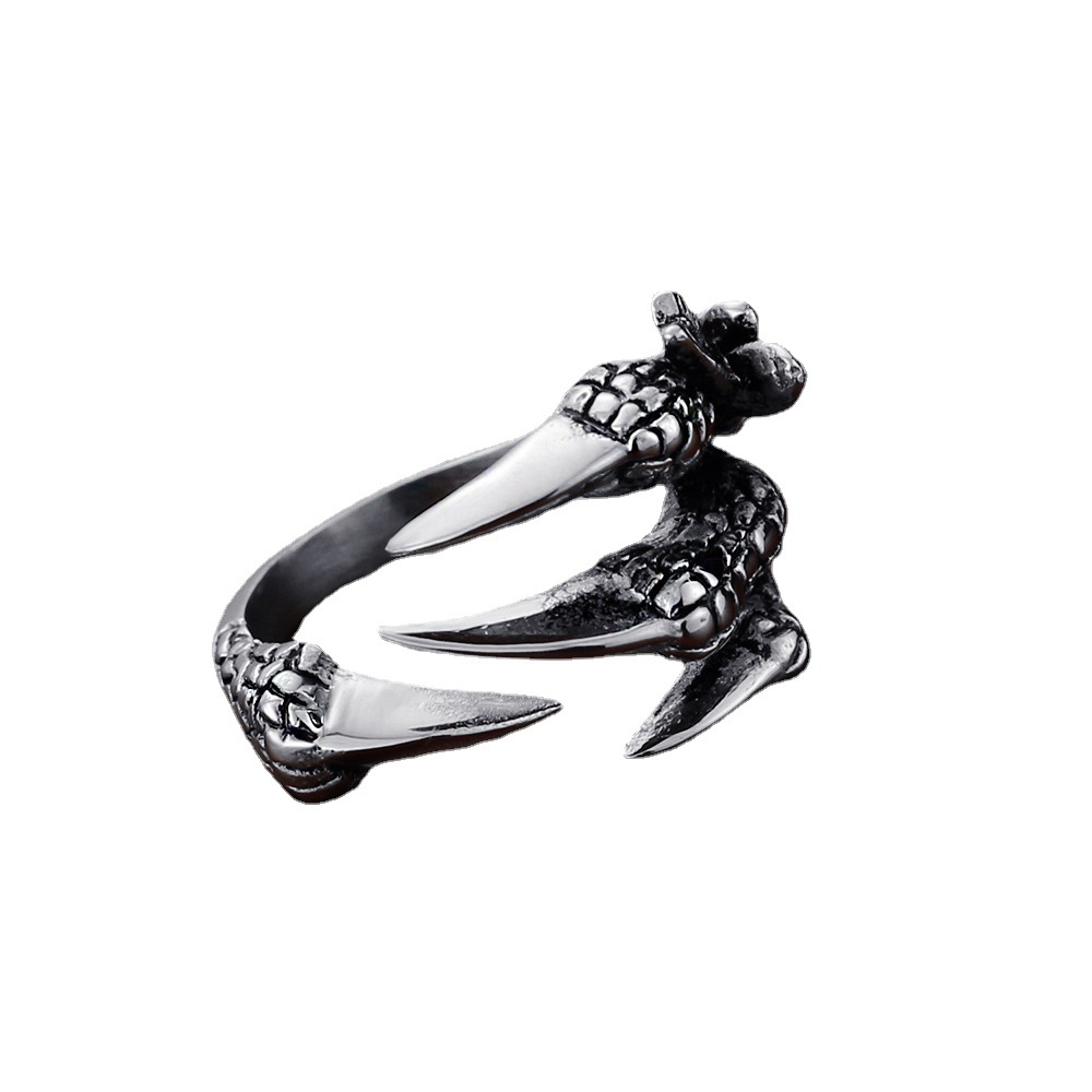 Anillo Dragón de Titanio y Acero Inoxidable con Garras Afiladas, Anillo Abierto para Animales — imagen 5