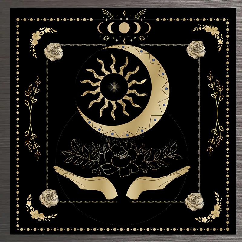 Manta de Mesa para Juego Tarot Decorativa con Mandala y Fases Lunares — imagen 11