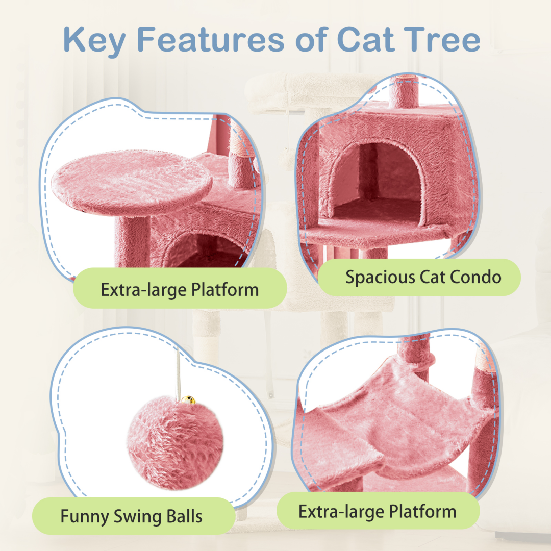 Torre para Gatos de Alto Rendimiento: Arbol Climático con Postes de Escarbar de Sisal Natural — imagen 3