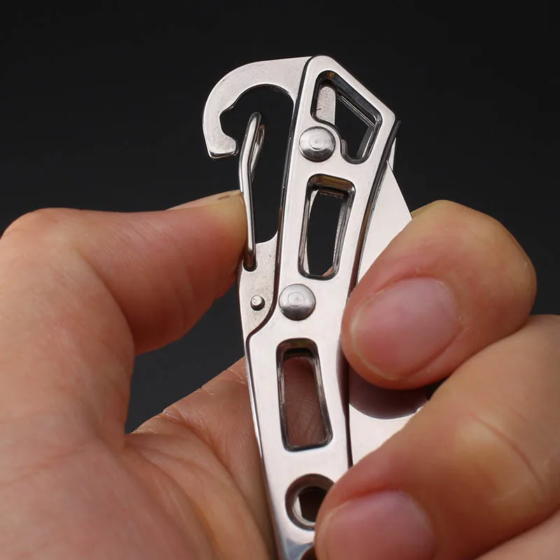 Folding Pocket Knife Stainless Steel Survival Hunting Camping Fishing Portable Fruit Carrying Key Outdoor Tools To Send Ropes — image 4