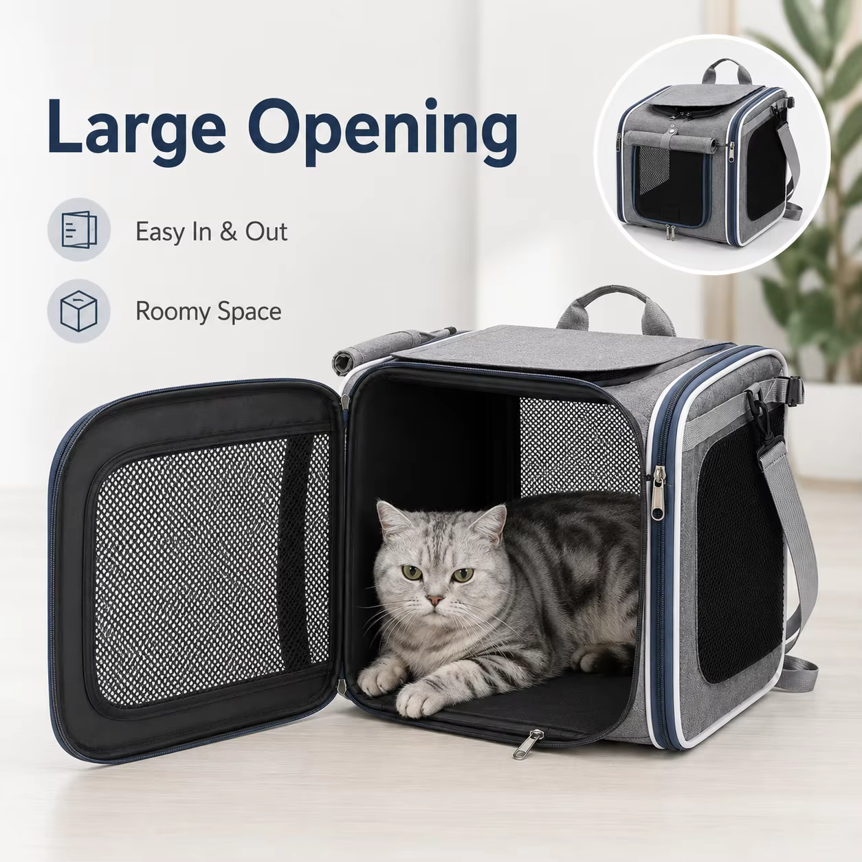Mochila Transportadora para Mascotas, Bolsa Portátil para Gatos y Perros, Exterior, Viaje, Bicicleta, Motocicleta, Transportador Respirable de Hombro para Mascotas Pequeñas — imagen 2