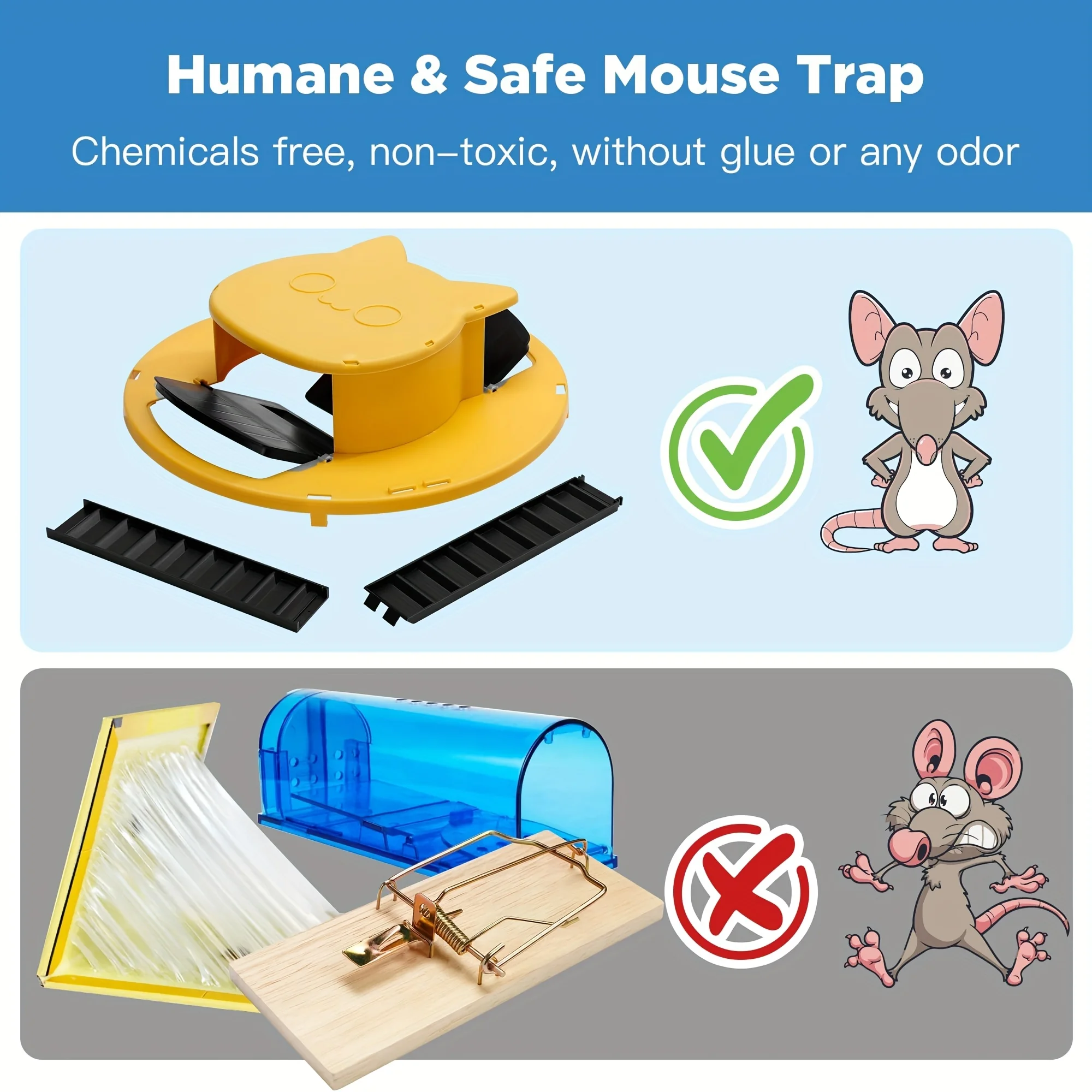 Presa de Ratones para Cubeta con Cierre, Herramienta Fácil de Usar para Interior y Exterior, Características: Entrada de Escaleras Doble Actualizada, Reutilizable para Cubetas de 5 Galones, Ideal para Hogares, Coopas de Pollos, Jardines, Granjas, Fincas — imagen 6