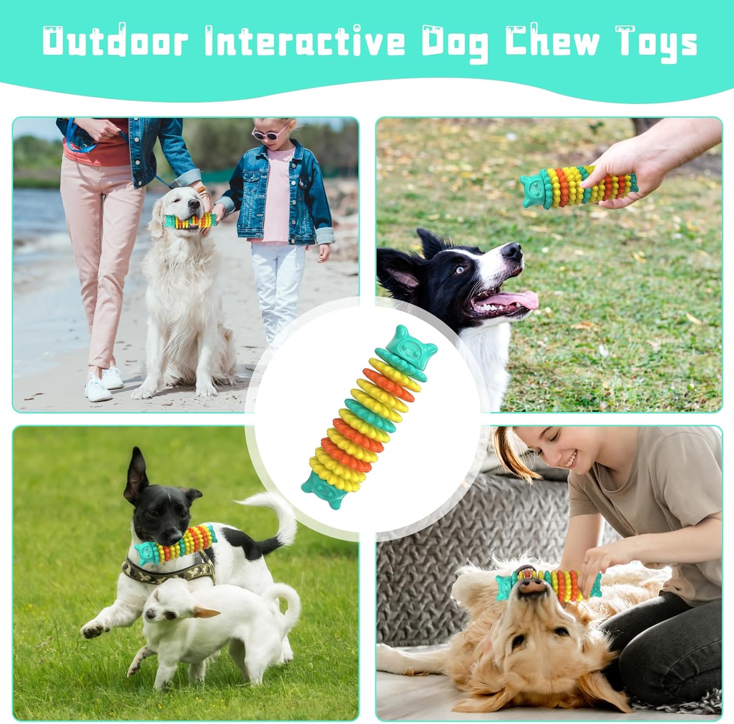 Dog Chew Toys For Aggressive Chewers Durable Dog Toys For Large Medium Small Breed Dogs Rubber Indestructible Dog Teething Toys Tough Interactive Outdoor Dog Toys For Entertainment — image 3