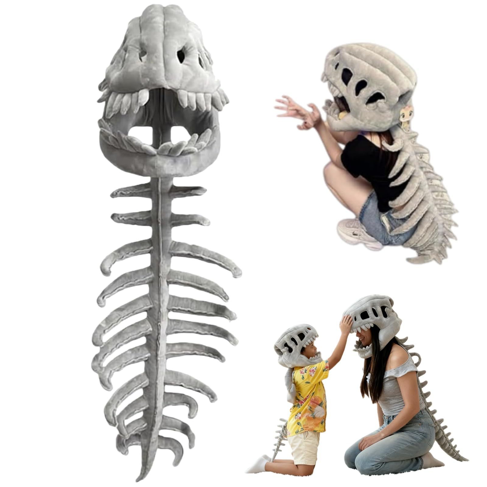 Chaqueta de Cráneo de Dinosaurio de Halloween Divertida Ropa de Disfraz de T-Rex Plush Óseo — imagen 1