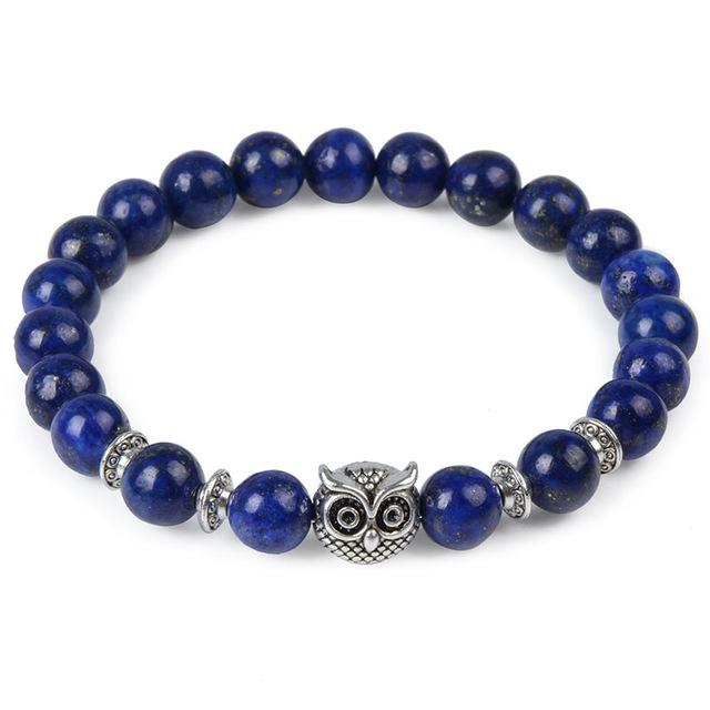 Natural Stone Owl Head Yoga Bracelet — image 2