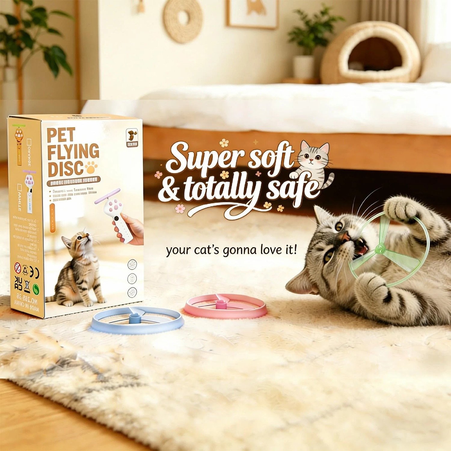 Cat Fetch Toy Flying Disc Launcher Rechargeable Interactive Cat Toys & 10 Discs — image 18