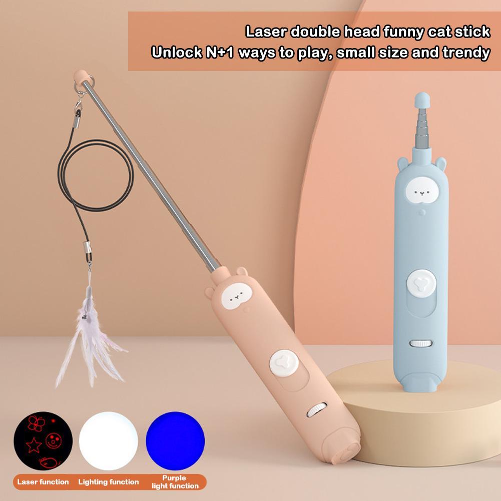 Pet Supplies Cat Laser Pen Infrared Spotlight Feather Bell Cat Toy Set Funny Cat Stick — image 5