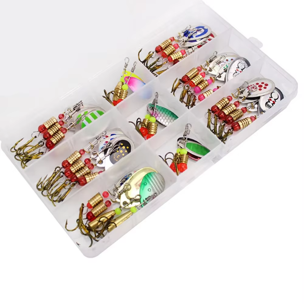 30/10Pcs/lot Spinning Lures Spoon Fishing Set Kit Artificial Bait Spinner Freshwater Saltwater Equipment Fishing Accessories — imagen 4