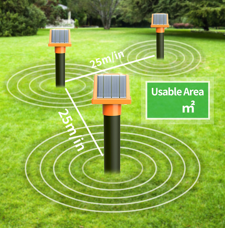 Repelente de Ratas de Alta Potencia Fuente LED Luz Ultrasonido Variable Repelente de Serpientes Solar — imagen 2