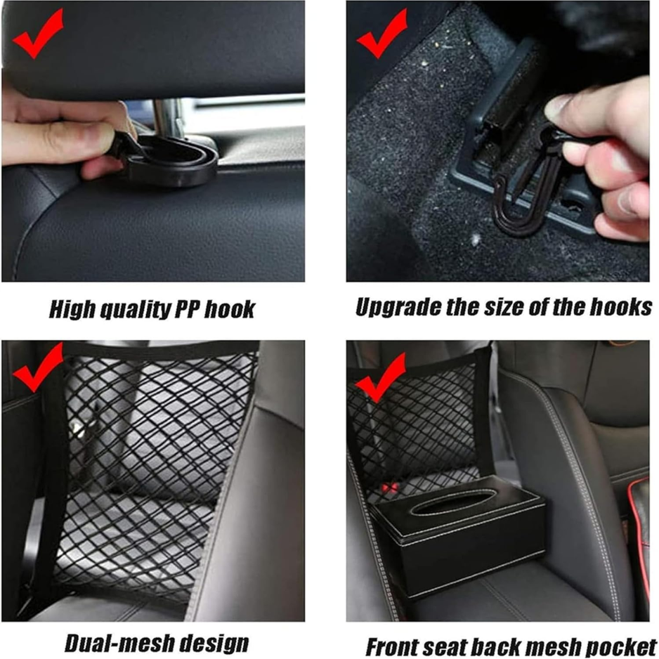 Dog Car Net Barrier Pet Barrier With Car Mesh Organizer For Dog Child, Safety Divider With Upgraded Storage Pouch, Easy Install — image 3