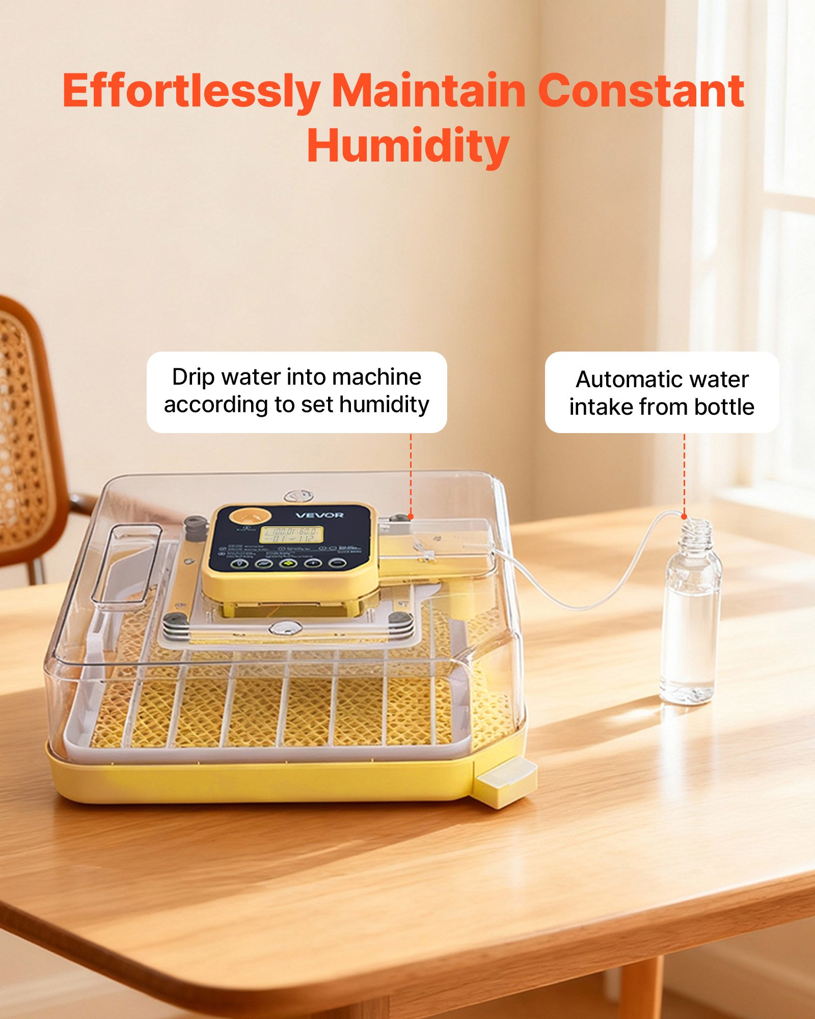 48 Egg Incubator, Automatic Egg Turner With LED Candler, Temperature Display & Auto Humidity Control, 360° View Clear Window, Poultry Eggs Incubator For Hatching Chicks Ducks Goose Quail — imagen 4