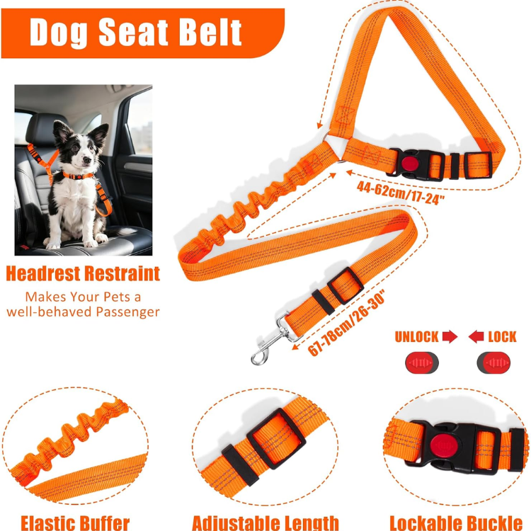Dog Harness Collar And Leash Set - Dog Halter Harnesses Fits Small Medium Dogs Orange-M — image 5