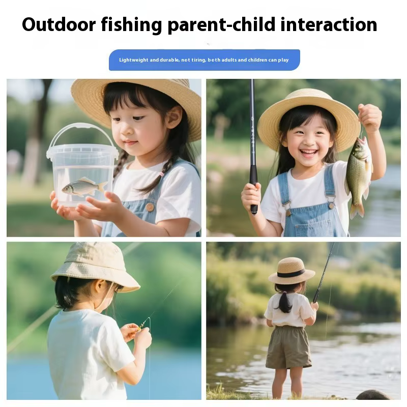 Caña de Pesca Pequeña, Ultra Ligera y Ultra Fina Sección Corta de Caña de Pesca Manual, Juego de Cañas para Principiantes, Caña de Río — imagen 4