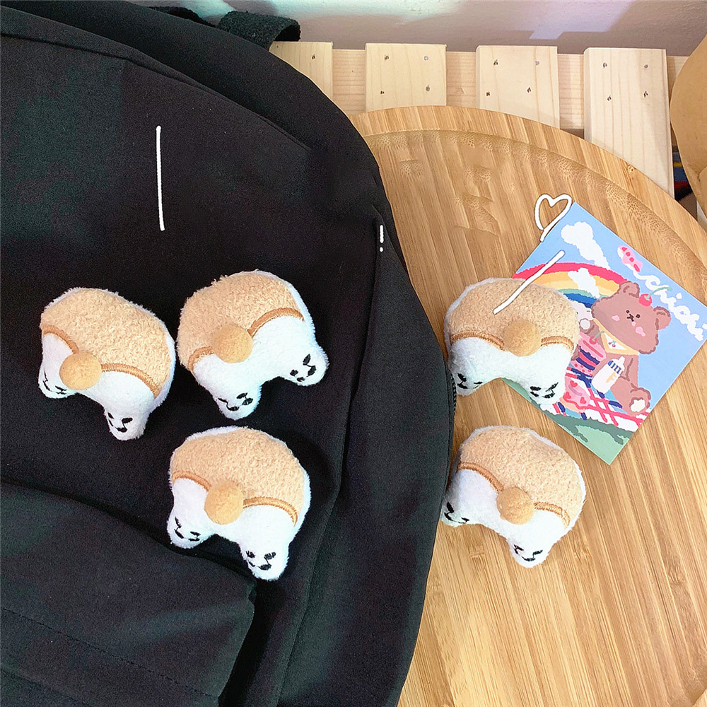 Korean Version Ins Cartoon Plush Cute Ass Puppy Brooch Girl Pin Bag Doll Pendant Student Couple — image 1