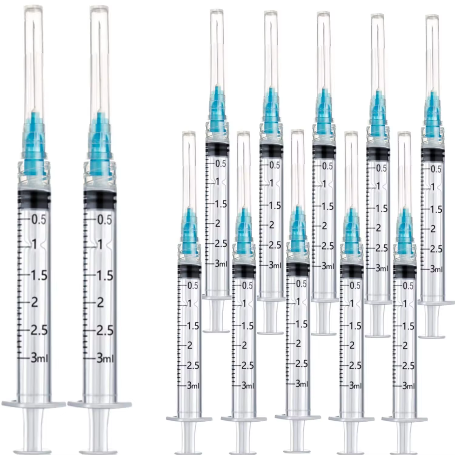 Paquete de 25 Jeringas Desechables Luer Lock de 3ml con Aguja de Acero Inoxidable, Empacadas Individualmente y Selladas, para Mascotas, Animales de Granja, Laboratorio, Herramientas de Jeringa con — imagen 1