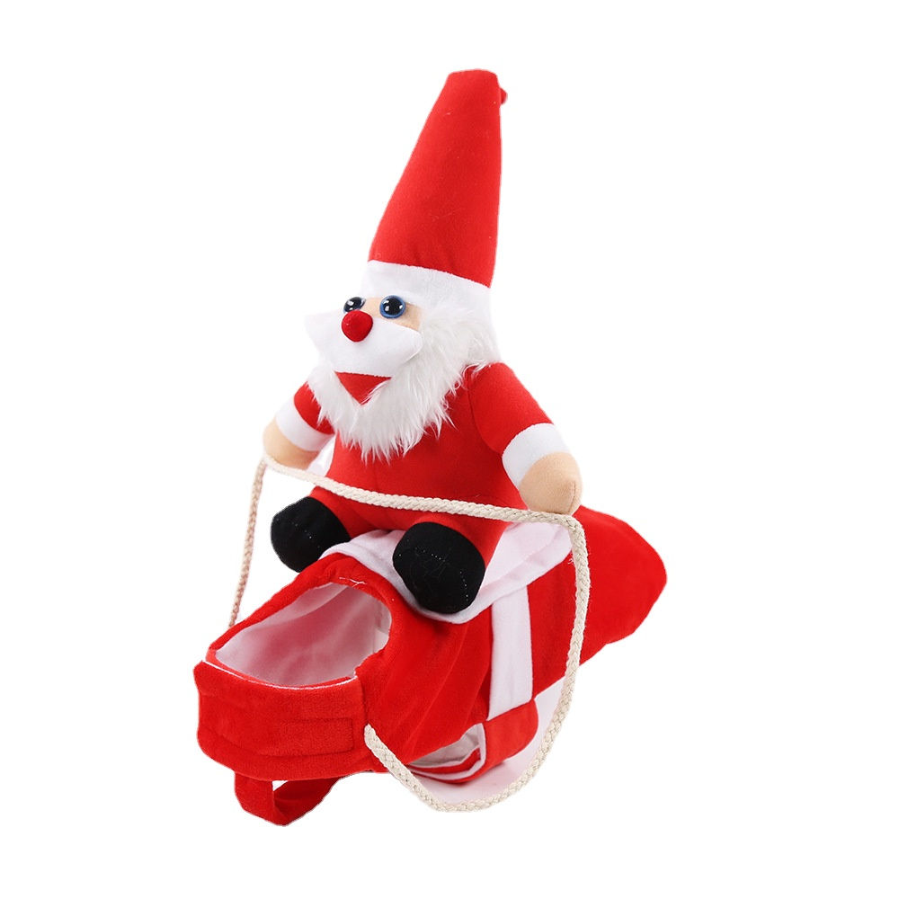 Fashion Designer Large And Medium Santa Dog Christmas Costumes Riding Clothes Transformed Into Santa Claus Clothes — image 3
