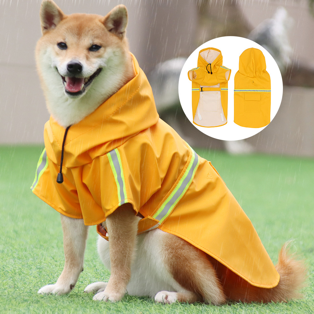 Chaquetón para Perros Grande - Estilo Poncho con Cinta Reflectante Impermeable y Resistente al Viento — imagen 2