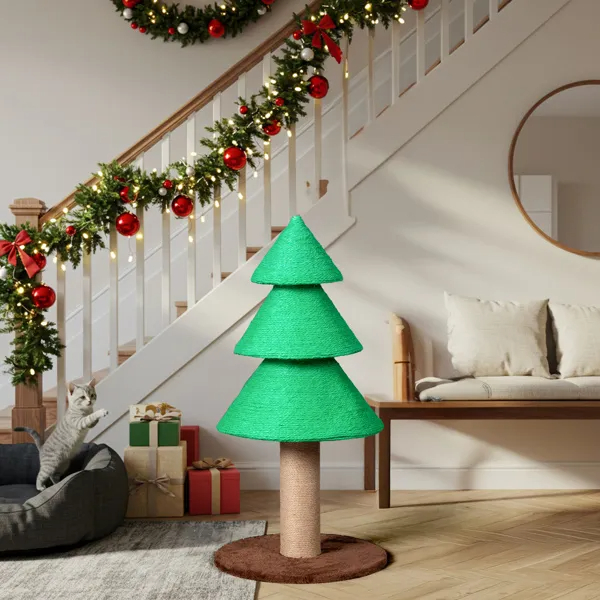 Arbusto de Navidad para Gatos: Poste de Rasguñado para Felinos Interiores, Gran Torre de Rasguño con Sisal — imagen 4