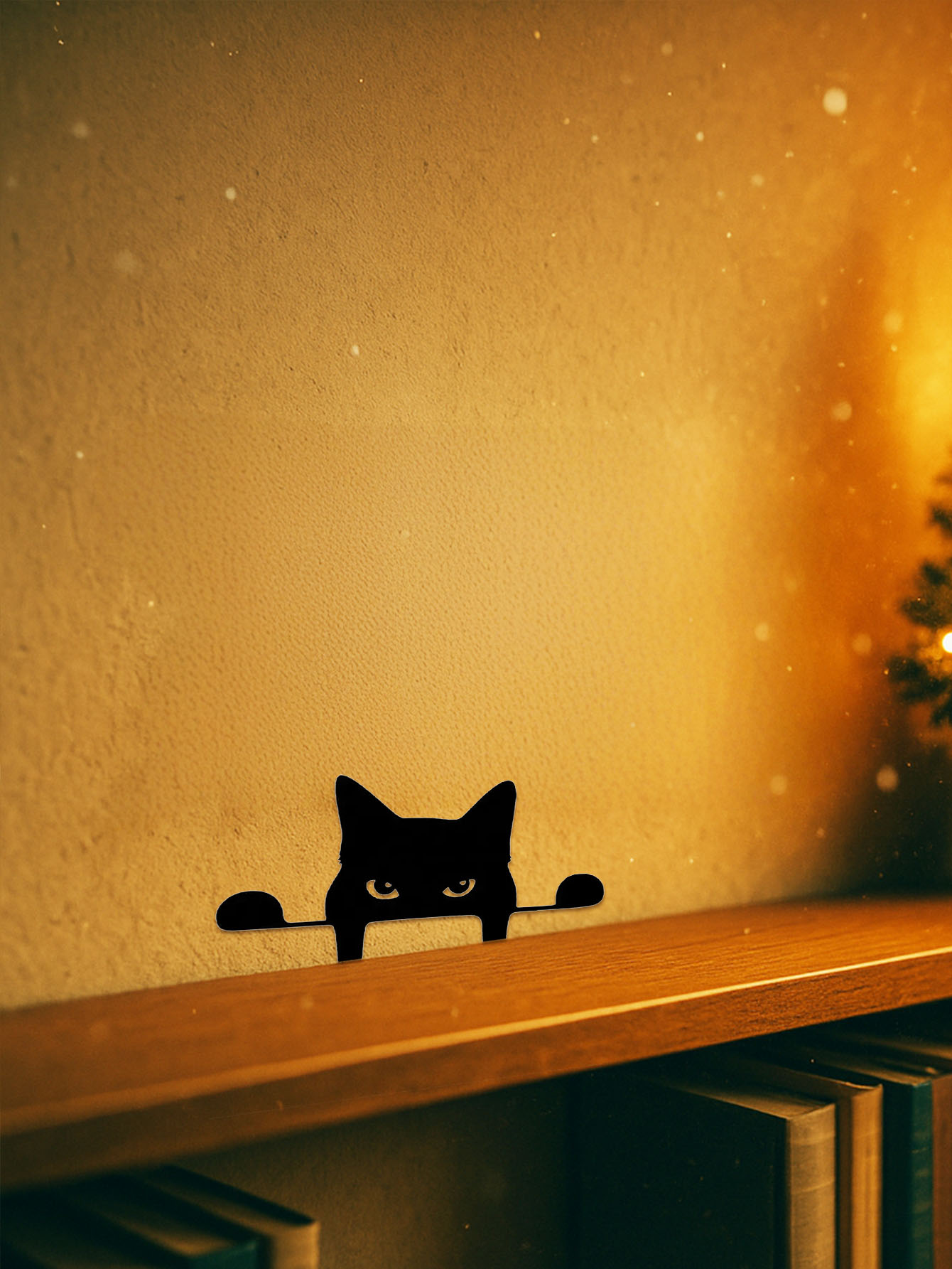 Elegante Escultura de Metal Negro con Gato Mirando en Silueta: Decoración para Jardín y Patio — imagen 3