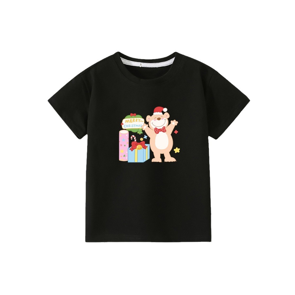 Cute Cartoon Bear Print Short Sleeve T-Shirt for Kids — image 1