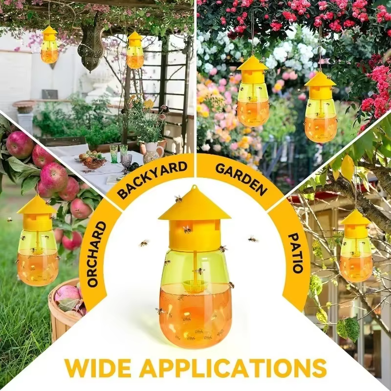 Trampa Para Moscas de la Fruta Reutilizable, 1-5x, Atrapainsectos de Plástico Transparente y Ecológico, Herramienta de Control de Plagas Para Hogar, Jardín y Huerto — imagen 6