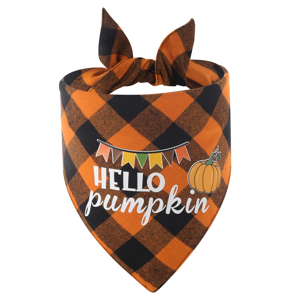 Tanpopo Cotton Plaid Thanksgiving Pet Bandana Pet Scarf Pet Bib — image 2