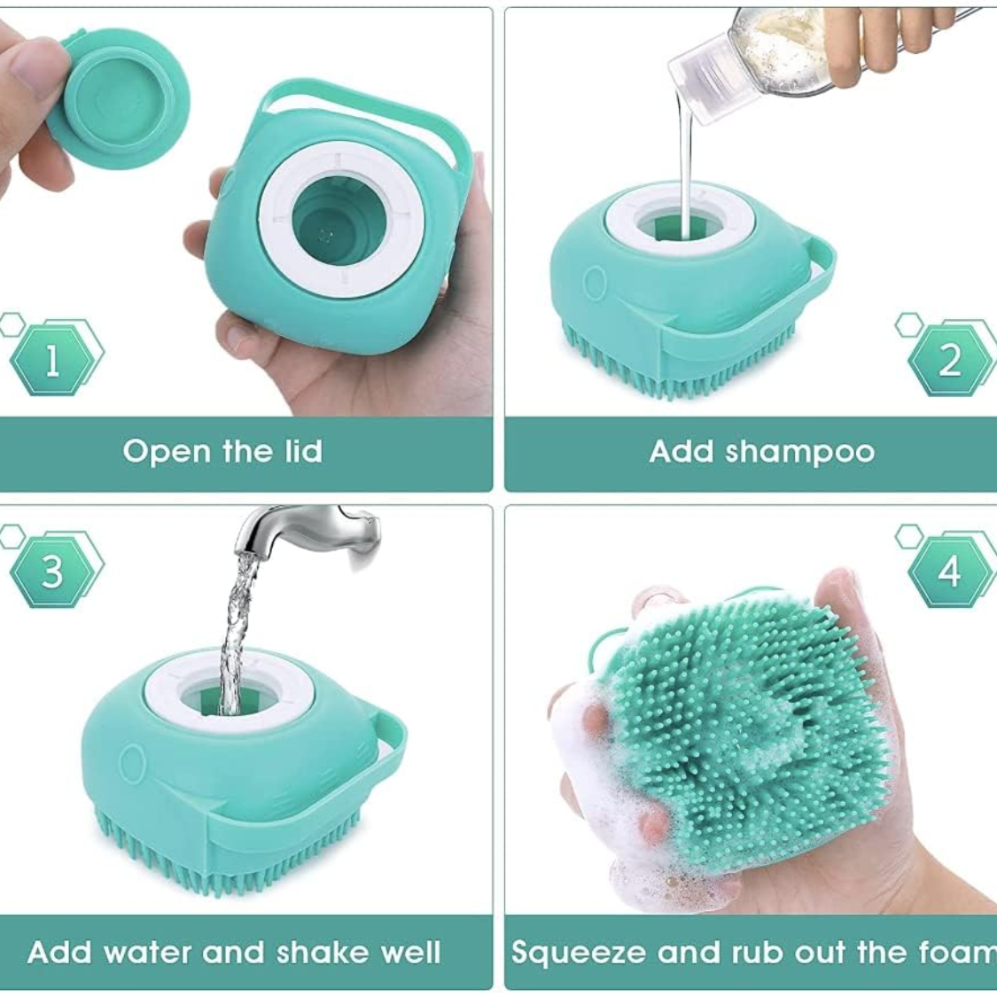 Peluizaje de baño para mascotas: cepillo suave para perros y gatos — imagen 4