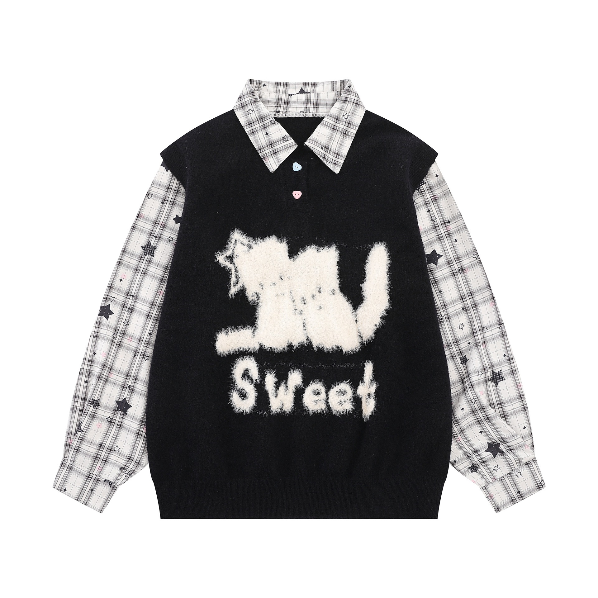 Half buttoned cat sweater — image 2
