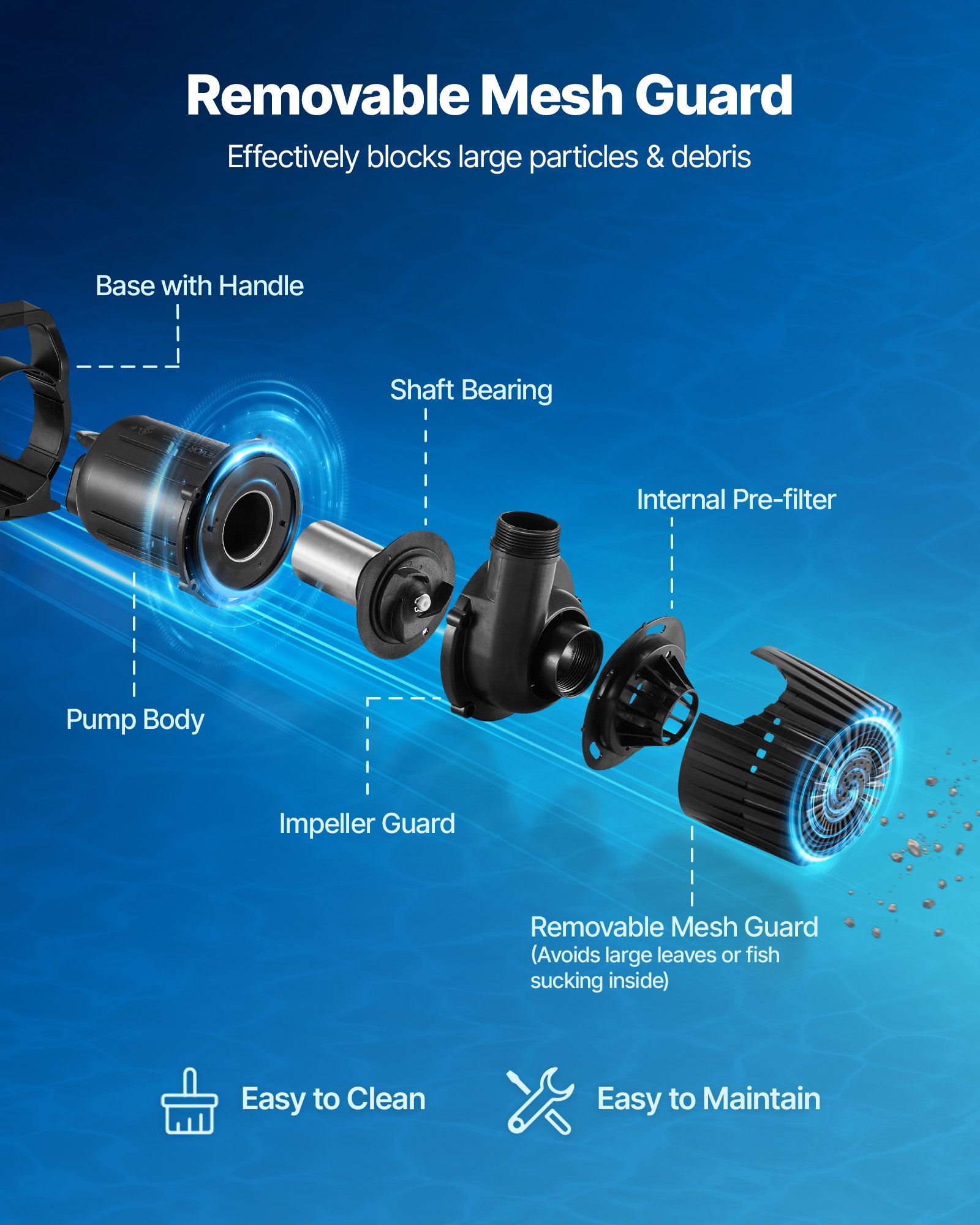 Submersible Water Pump, 280W 4500GPH, Aquarium Return Pump With 16.4 Ft Lift Height & 180° Adjustable Flow Direction, Suitable For Pond, Aquarium, Fountain, Waterfall, And Fish Tank — image 2