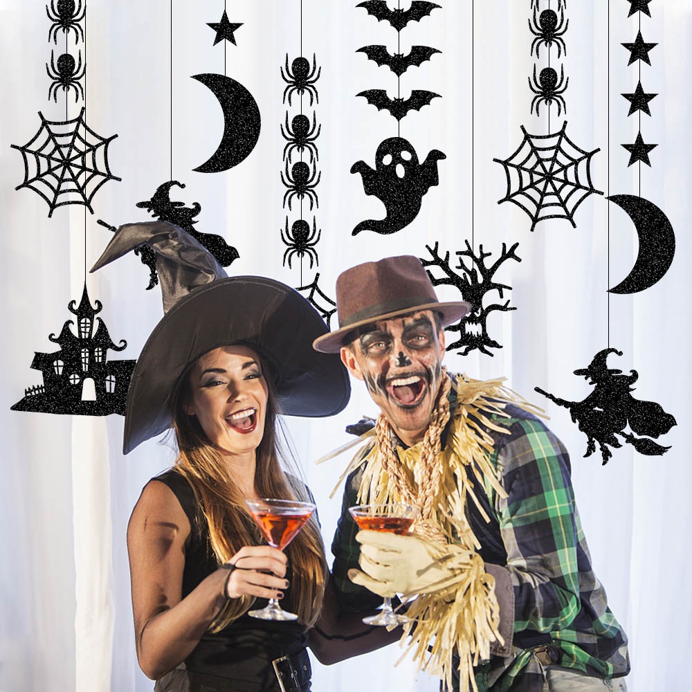 Halloween Decorative Streamer Hanging Decorations, Halloween Spider Witch Ghost Bat Ornaments, Halloween Party Atmosphere Decoration Props 6pcs — image 5