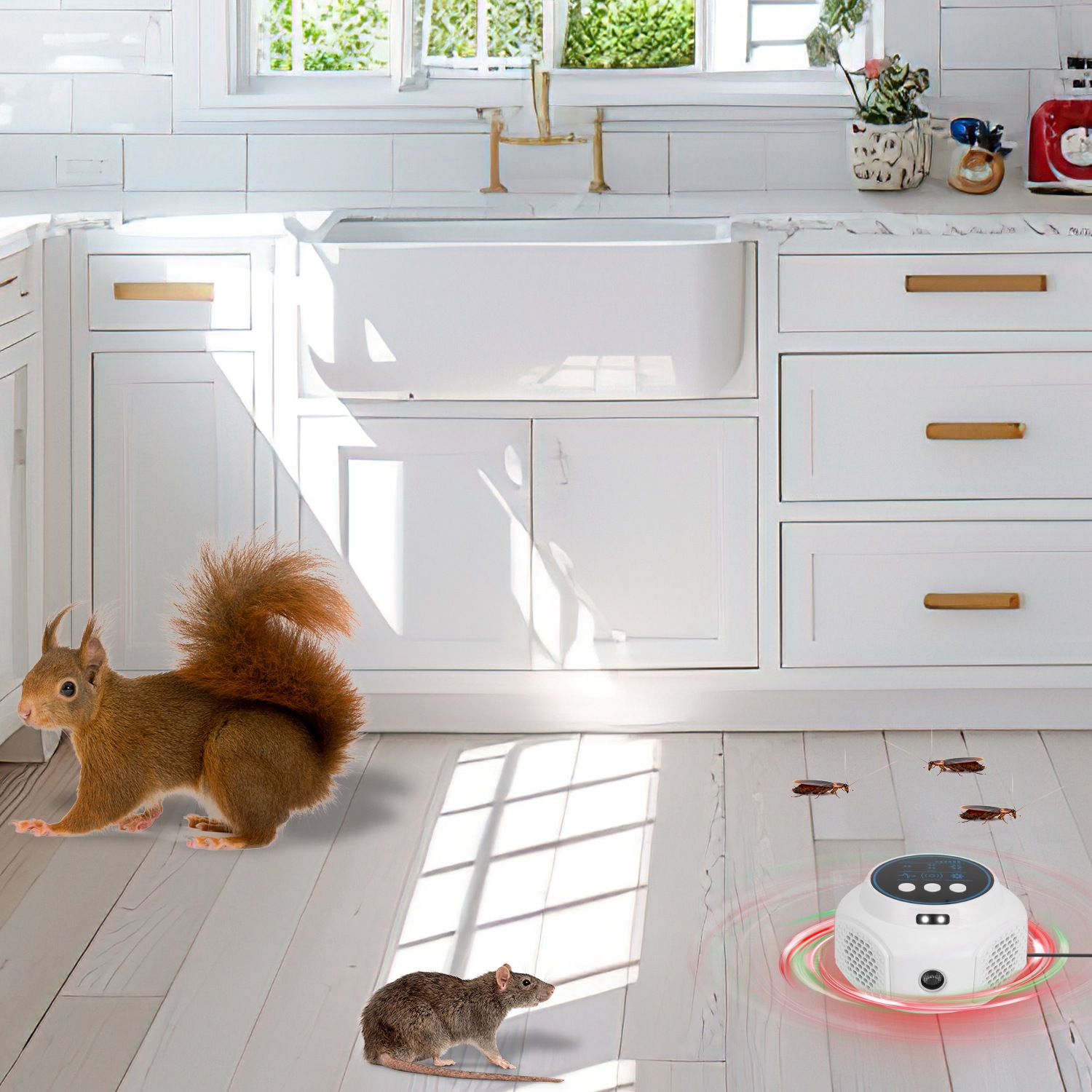 360 Degree Ultrasonic Mice Repellent Indoor Rodent Repeller Rat Squirrel Rodent Chaser With 3 Modes 2 Strobe Lights For Kitchen Warehouse — image 10