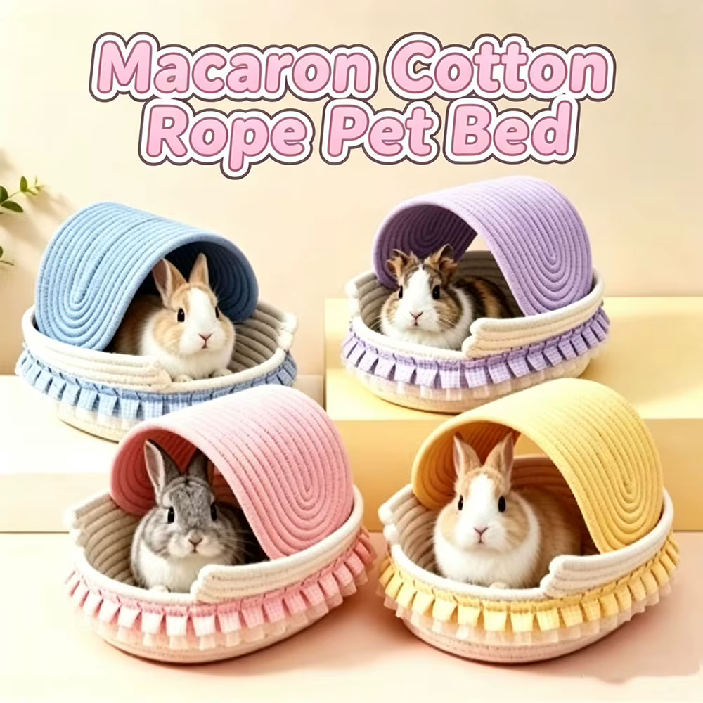 Cama para Mascotas Pequeñas Semi-Encerrada Ajustable, Nido para Conejo, Cobaya, Chinchilla y Hamster, Todo el Año, Respirable, Casa para Animales Pequeños — imagen 1