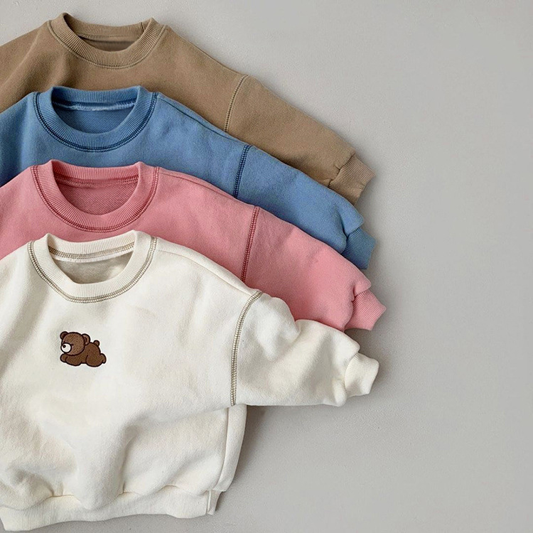 Children's Clothing Set for Boys and Girls, Embroidered Bear Casual Hoodie Set, Baby Sport Two-Piece Outfit — image 5