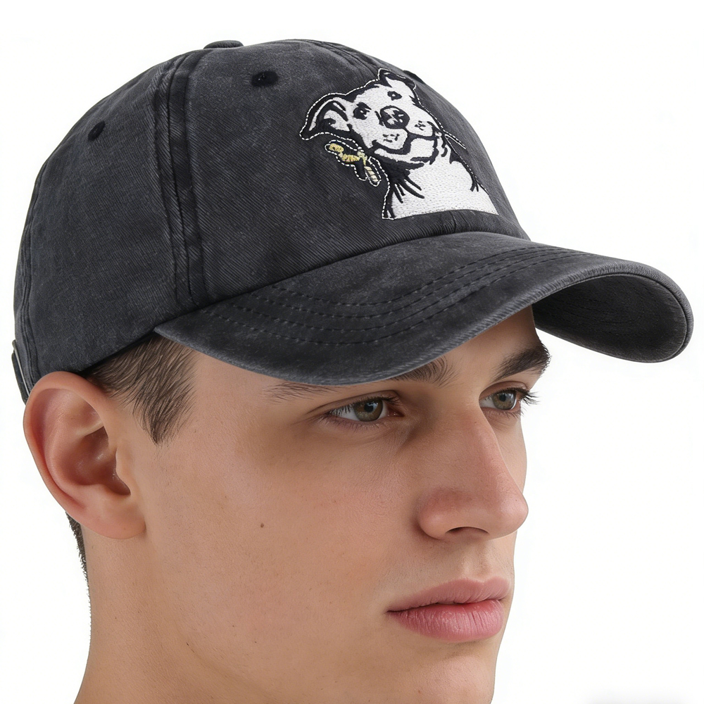 2pcs Dog Lover Gifts For Women Men, French Hat, Denim Adjustable Embroidered Dog Dad Baseball Cap — imagen 3