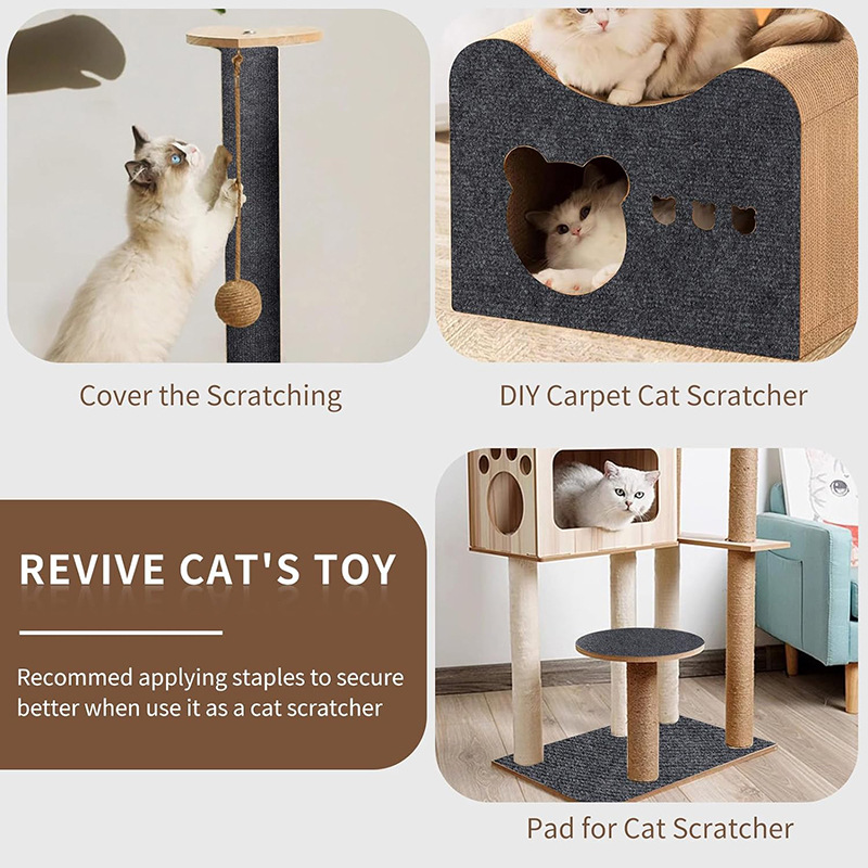 Tablero de Rasguño para Gatos Autoadhesivo con Alfombras de Tapicería para Paredes y Sofás - Protección para Patas y Rasguños en Muebles — imagen 2