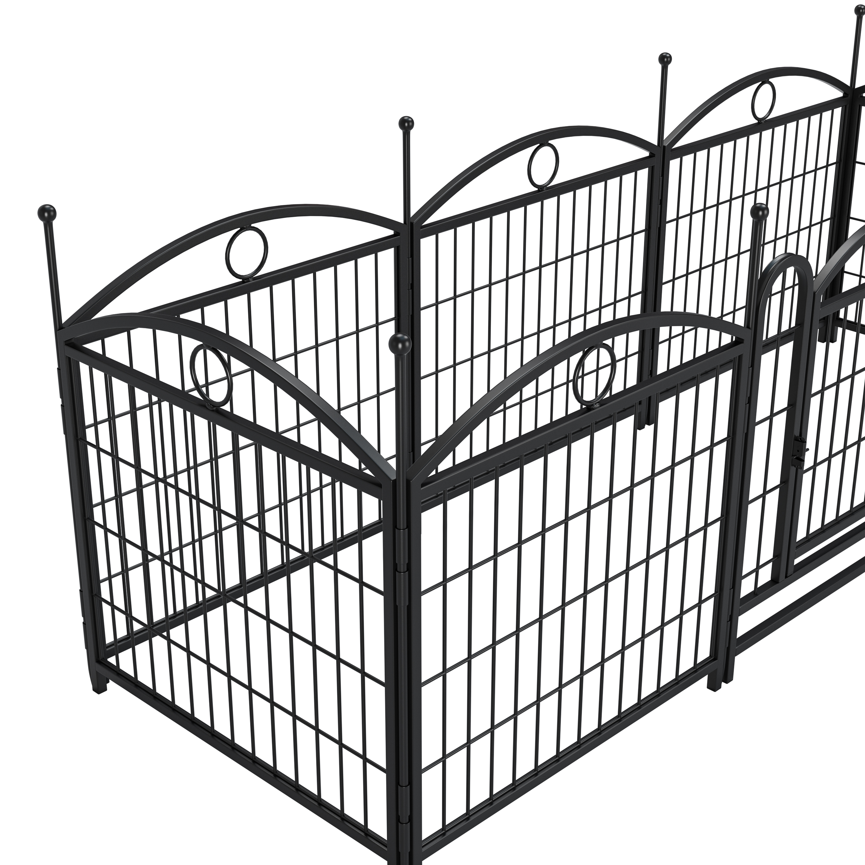 Dog Playpen Indoor 24 inch 8 Panels Metal Dog Pen Pet Dog Fence Outdoor Exercise Pen with Doors, Heavy Duty Dog Fence Puppy Pen for Large Medium Small Dogs Indoor Outdoor Foldable Pet Exercise Pen — image 17