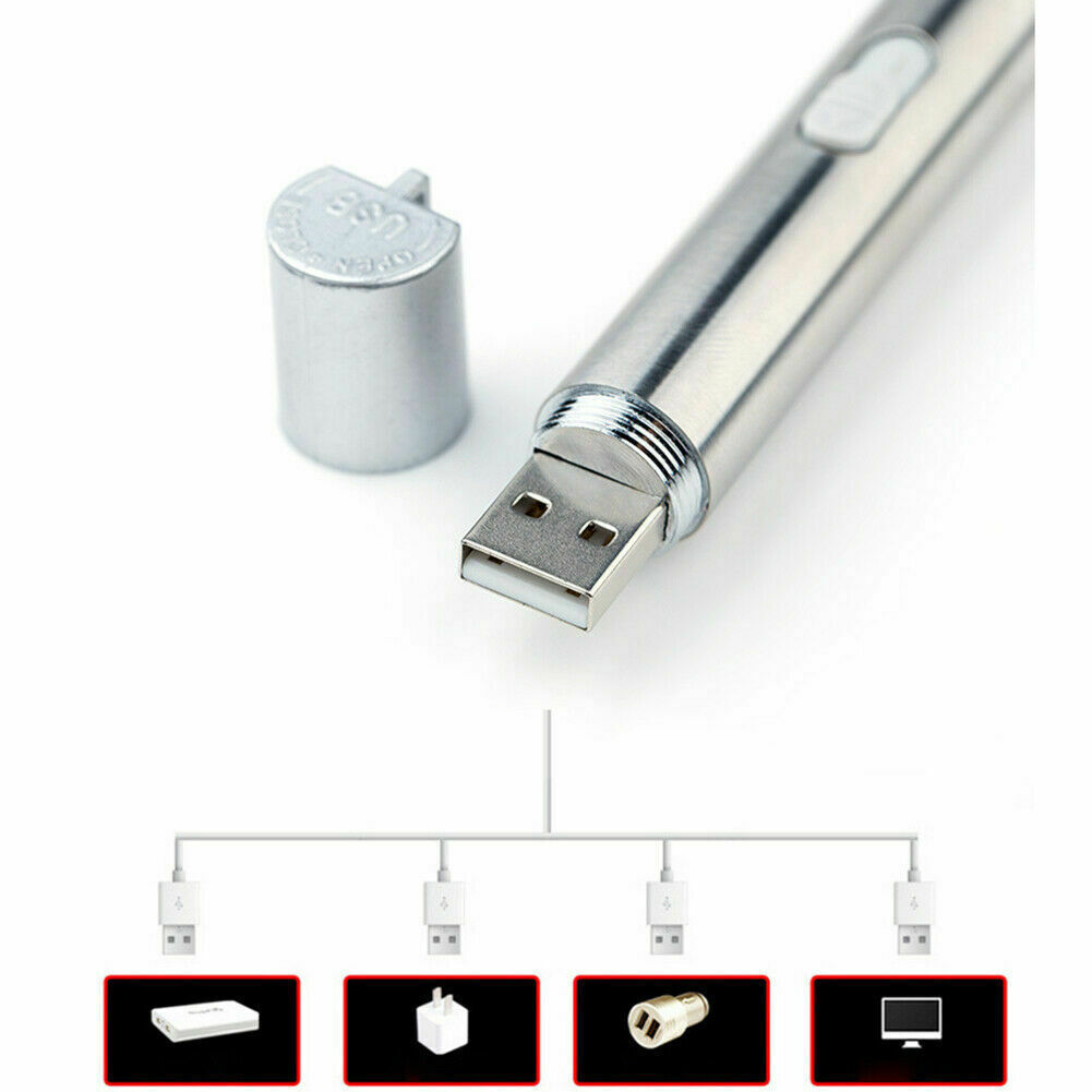 2PCS USB Rechargeable Red Laser Pointer Pen Cat Dog Toys LED Flashlight UV Light — image 7