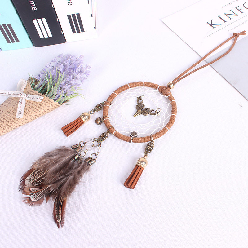 Car Pendant Deer Head Dream Catcher Car Creative Car Interior Decoration Rearview Mirror Pendant — image 7
