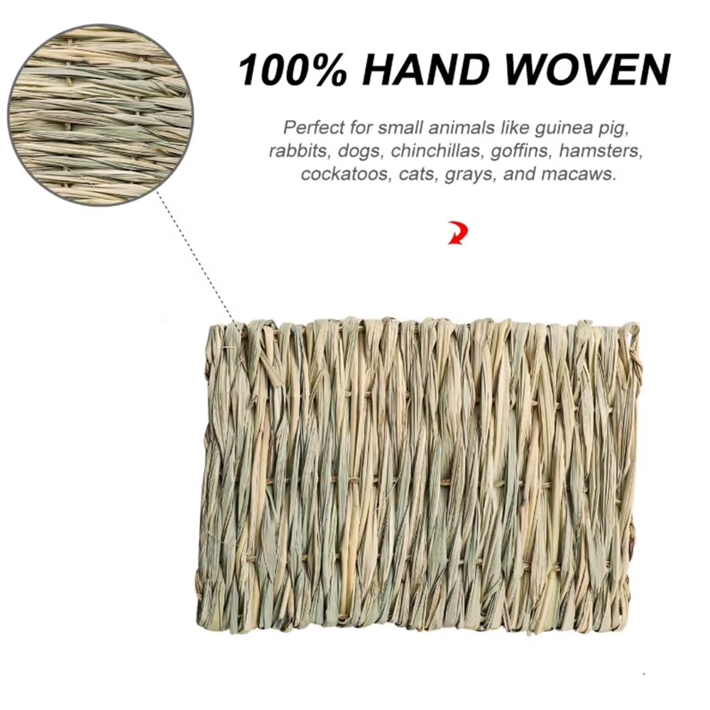 5 Pcs Small Animal Lawn Mat Woven Mattress Rabbit Bedding Nest Chew Toy Bed Toy Suitable For Guinea Pig Parrot Rabbit Hamster — image 6