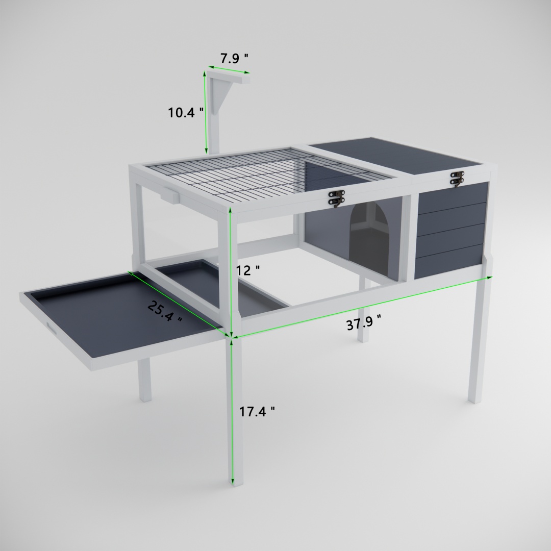 Hábitat de Reptiles Casa para Tortugas con Soporte de Lámpara, Gran Ventana de Observación, 2 Platos Impermeables, Patas Desmontables, Encierro de Madera Fácil de Limpiar para Tortugas, Lagartos, Geckos y Pequeños Animales Interior y Exterior — imagen 12