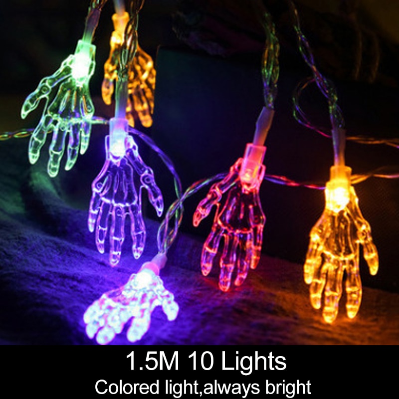 1.5m 10Led Halloween Pumpkin Ghost Skeletons Bat Spider Led Light String Festival Home Bar Party Decor Halloween Ornament — image 16
