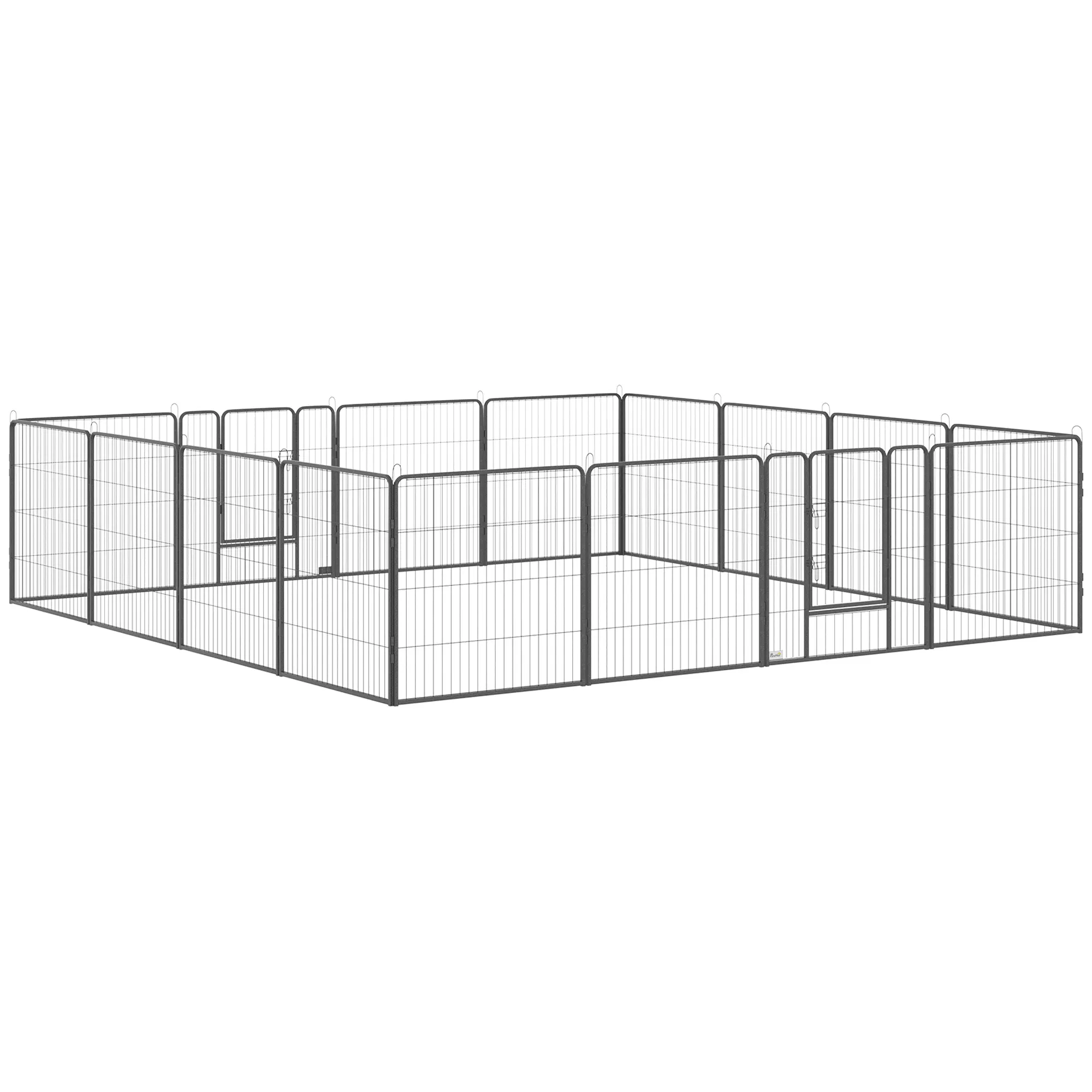 Heavy Duty Pet Playpen, 16 Panels Steel Dog Fence Puppy Exercise Pen with 2 Doors Locking Latch, 31.5" Height — image 1