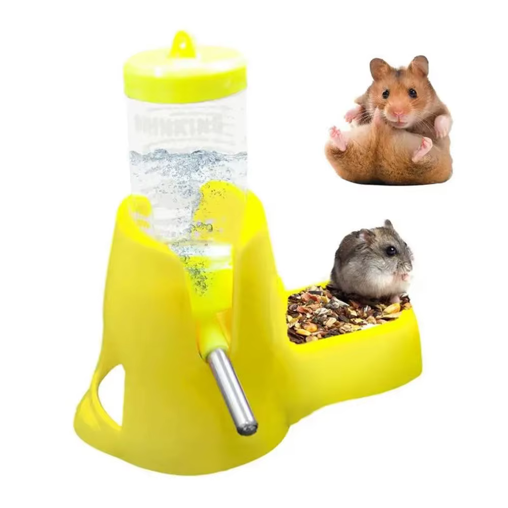 Dispensador Automático de Agua para Roedores Pequeño Animal Botella de Bebida con Contenedor de Alimento y Comida — imagen 4