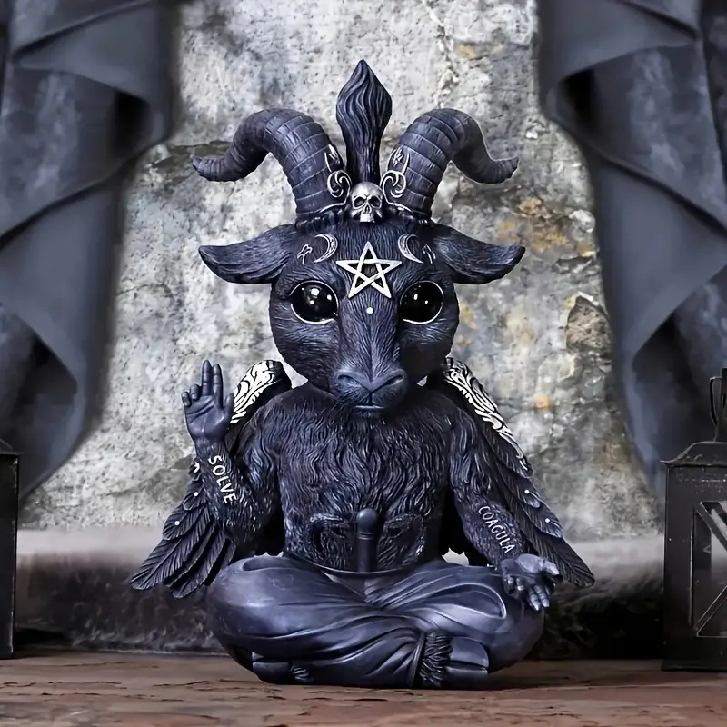 Figura de Decoración de Resina de Gato Negro y Bruja de Halloween - Ambiente Mágico y Misterioso — imagen 10